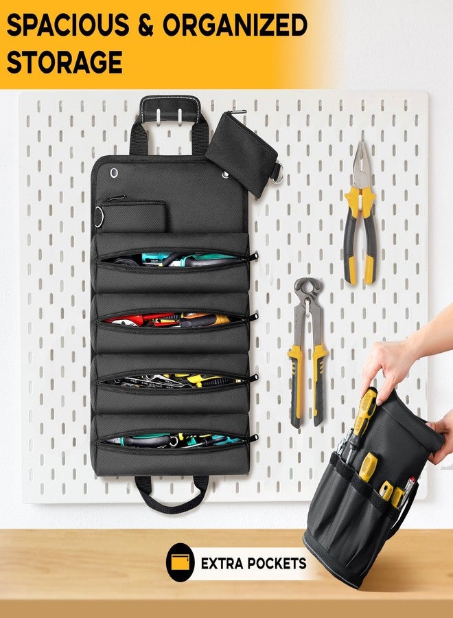 MTROYALDIA Heavy Duty Roll-Up Tool Bag with 2 Detachable Zipper Pouches, Compact and Portable Large Capacity Tool Storage, Versatile Tool Organizer for Mechanics, Electricians, and DIY Enthusiasts - Image 3